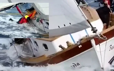 Bodrum Tırhandil Cup’ta faciaya ramak kaldı denize düşen yelkenci ölümden döndü  (O anlar videoda)