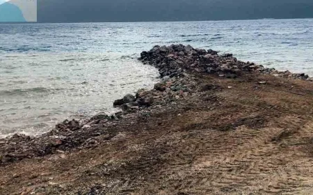 Bodrum' da Lüks otelin denize dolgu ve kaçak mendirek yapması çevrecilere takıldı