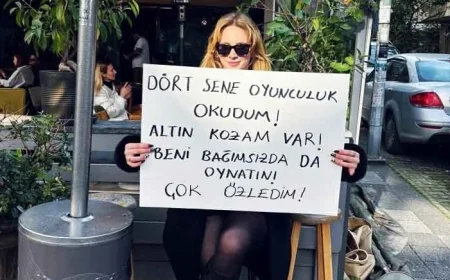 Oyuncu Hayal Köseoğlu iş bulmak için sokağa çıktı, pankart açtı