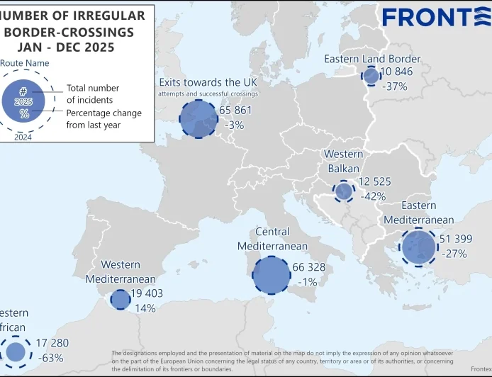 Frontex; AB’nin dış sınırlarında düzensiz geçişler 2025’te %26 azaldı