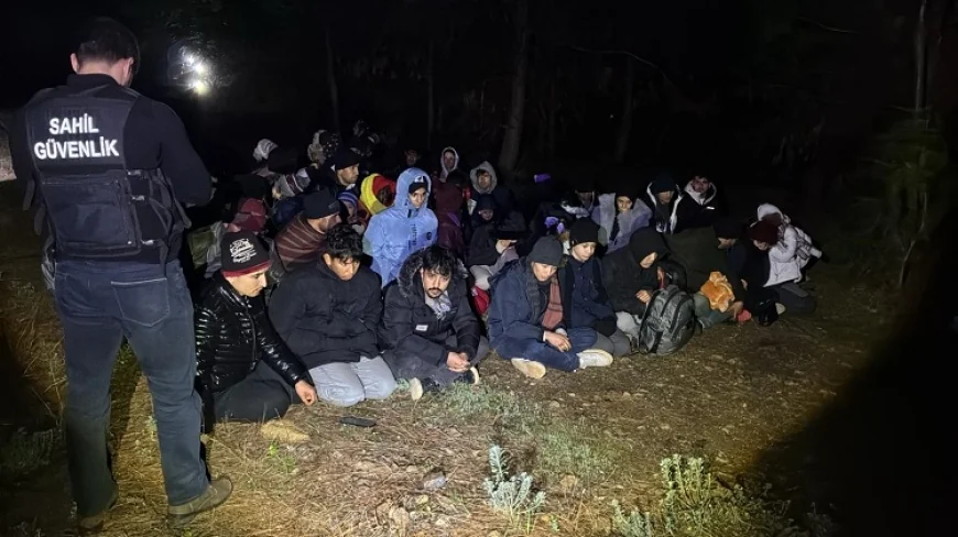 Beklenen tekne gelmeyince 58 göçmen ormanda yakalandı