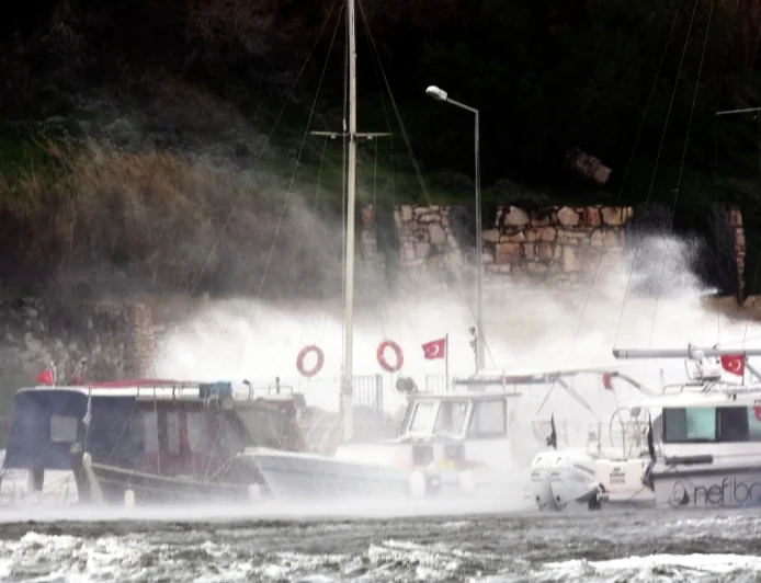 Bodrum’da Fırtına Hayatı Olumsuz Etkiledi: Ağaçlar Devrildi, Tekneler Battı