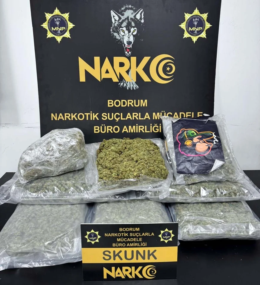 Bodrum’da Narkotik Operasyonu: 8 Kilo Skunk Ele Geçirildi