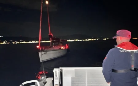 Bodrum Açıklarında Sürüklenen Yelkenlideki 2 Kişi Kurtarıldı