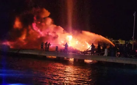 Yalıkavak marinada yatlar alev alev yanıyor 