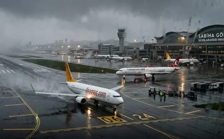 İSTANBUL'DA HAVALİMANLARI KİLİTLENDİ.İstanbul'da yağış nedeniyle olağanüstü saatler: Yüzlerce sefer iptal edildi, binlerce yolcu terminallerde kaldı