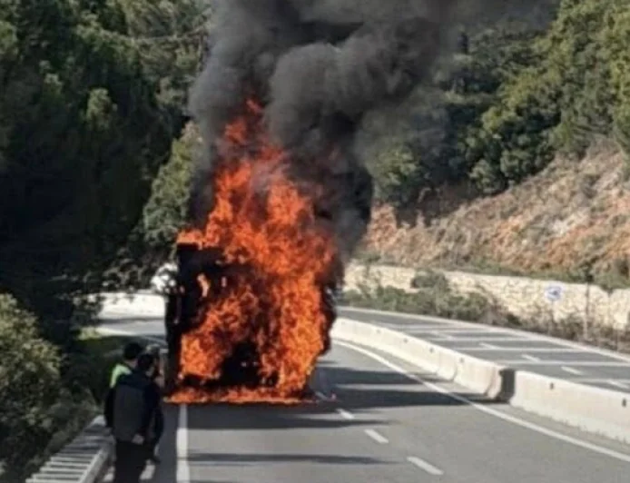 Gökova’da TIR yandı