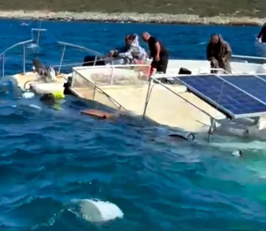 Bodrum Torba  açıklarında denizde facia , batan tekneden sekiz kişi son anda kurtarıldı