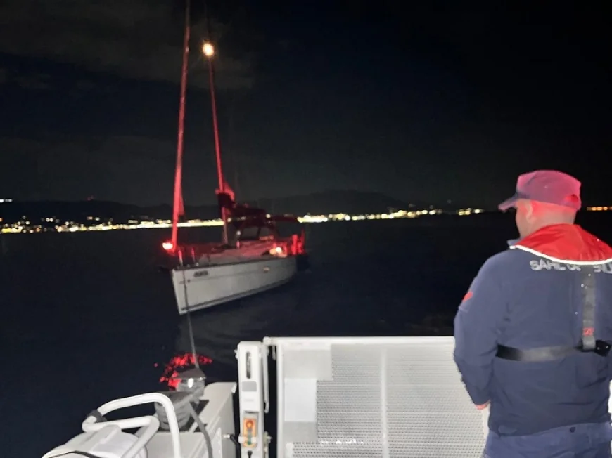 Bodrum Açıklarında Sürüklenen Yelkenlideki 2 Kişi Kurtarıldı