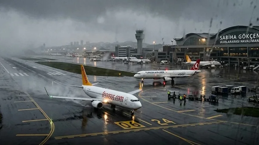 İSTANBUL'DA HAVALİMANLARI KİLİTLENDİ.İstanbul'da yağış nedeniyle olağanüstü saatler: Yüzlerce sefer iptal edildi, binlerce yolcu terminallerde kaldı