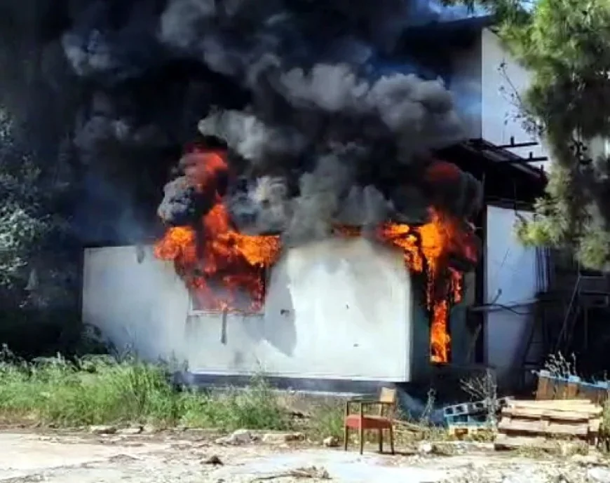 Dereköy’de konteynır yangını korkuttu