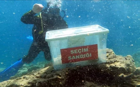 BODRUM’DA SEÇİM SANDIĞI VE MÜHRÜNÜ DENİZİNİN DİBİNE YERLEŞTİRDİLER