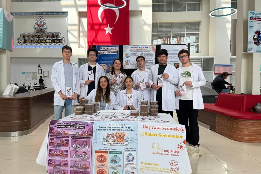 Hastaneye gelenlere sokak hayvanlarını koruma etkinliği düzenlendi.