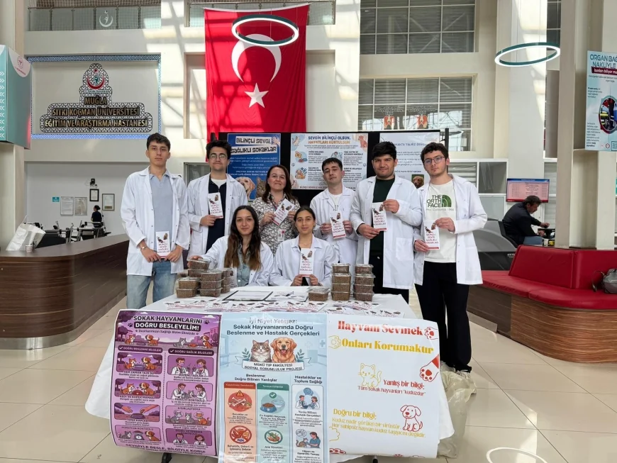 Hastaneye gelenlere sokak hayvanlarını koruma etkinliği düzenlendi.