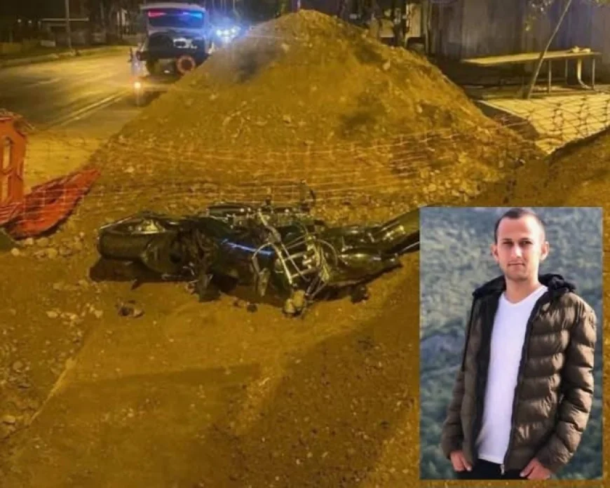 Yol kenarındaki toprak yığınına çarpan motosiklet sürücüsü yaşamını yitirdi