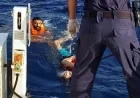 Umuda yolculukta facia, Bottan denize düşen göçmenlerden biri öldü diğeri ağır yaralandı 22 göçmen kurtarıldı.