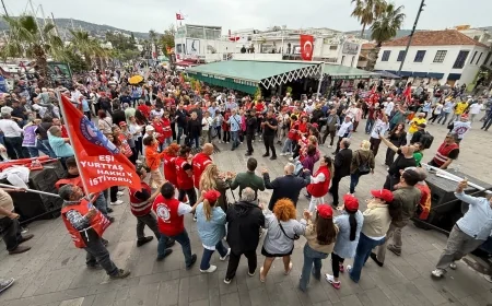 Bodrum’da 1 Mayıs Coşkusu Meydanlara Taştı