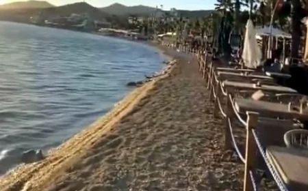 Bodrum’da halk plajı içkili restoranlarla doldu kavga çıktı, HALK PLAJINDA halka 3 te 1 lik yer ayrıldı... HELAL OLSUN...