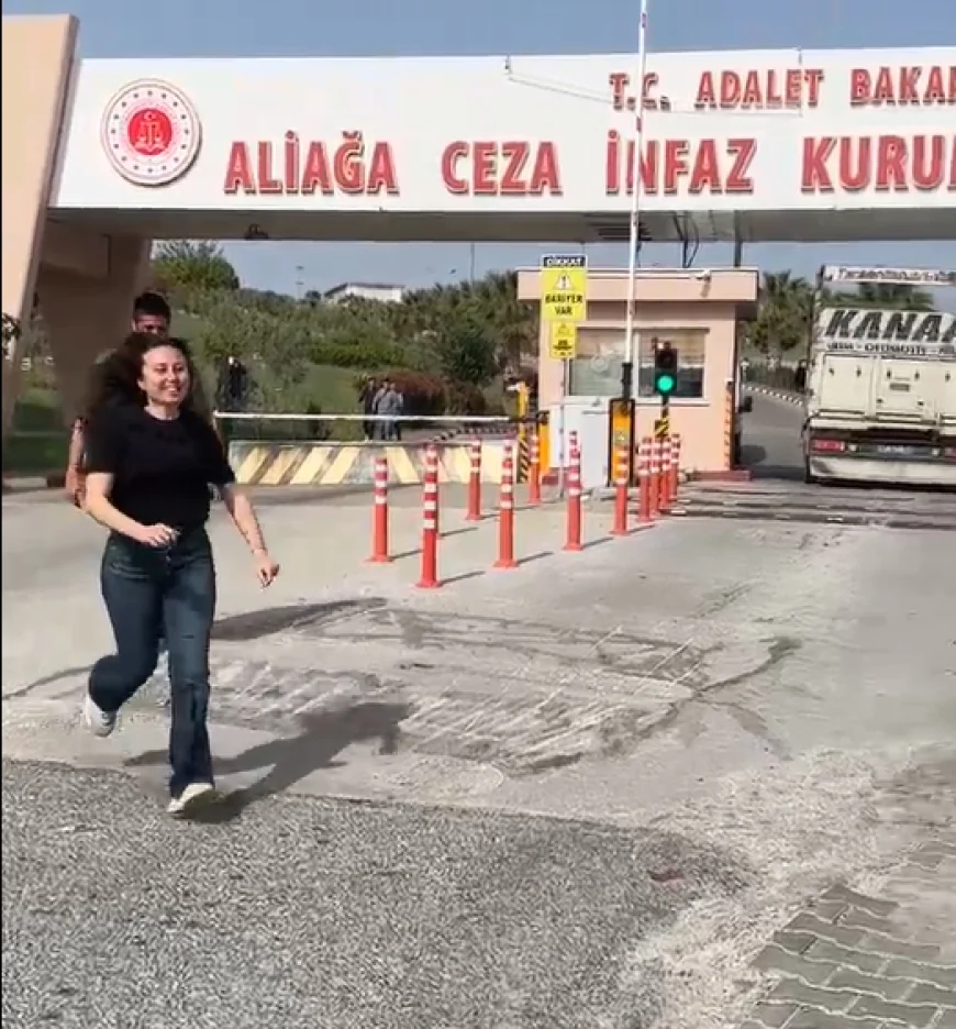 Esra Işık tahliye edildi, cezaevinden koşarak çıktı