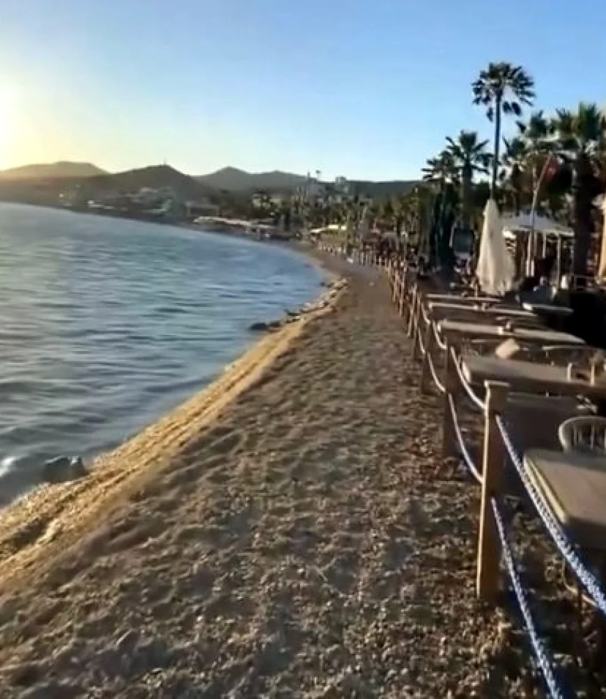 Bodrum’da halk plajı içkili restoranlarla doldu kavga çıktı, HALK PLAJINDA halka 3 te 1 lik yer ayrıldı... HELAL OLSUN...
