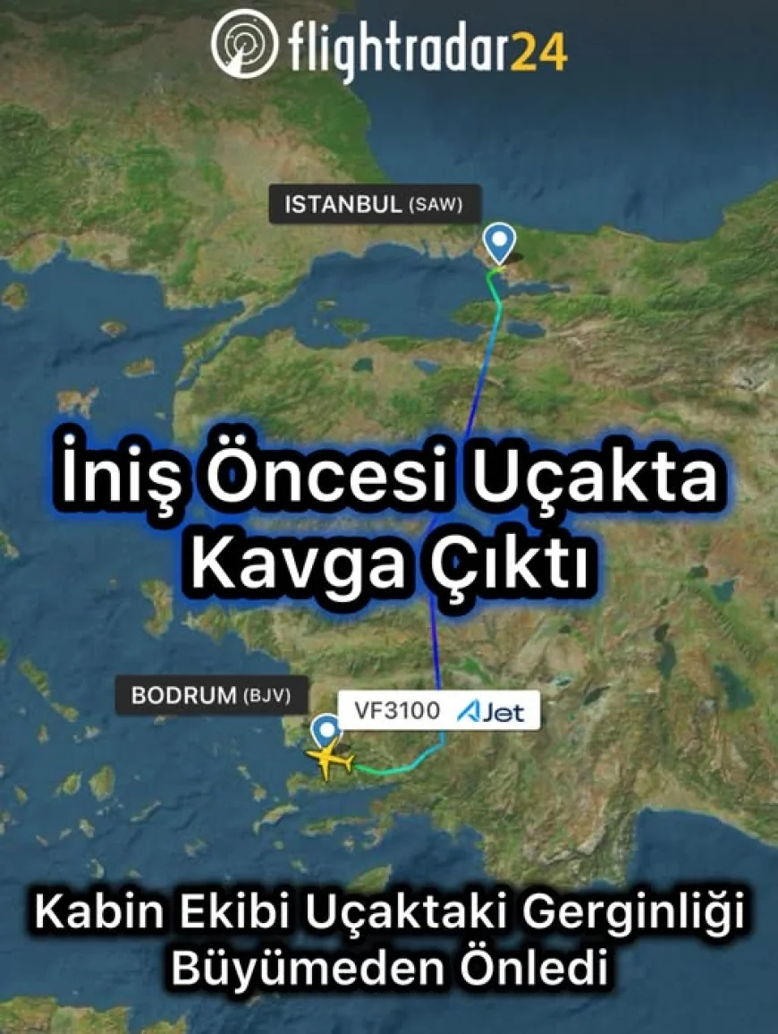 Bodrum uçağında kavga çıktı kabin ekibi uçaktaki gerginliği büyümeden önledi