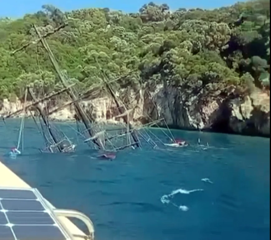 Marmaris’te tur teknesi battı 110 yolcu kurtarıldı