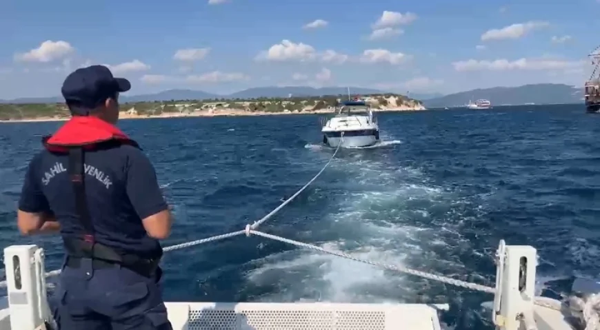 Torba Açıklarında Sürüklenen Tekneye Sahil Güvenlik Müdahalesi