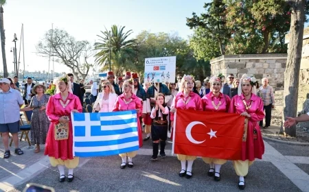 Bodrum’a komşu İstanköy adasında dostluk rüzgarları esti