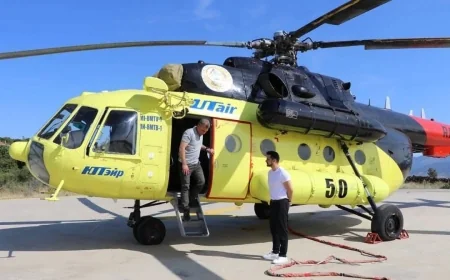 Yatağan’daki Yangın Söndürme Helikopteri Göreve Hazır