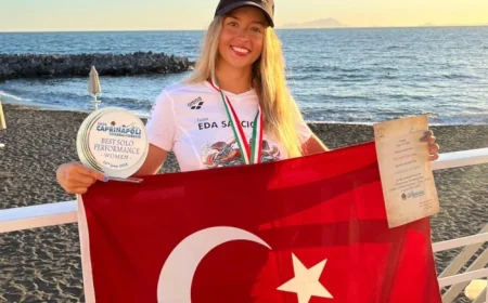 Ultra maraton yüzücüsü İzmirli Eda Savcıgil'den tarihi birincilik