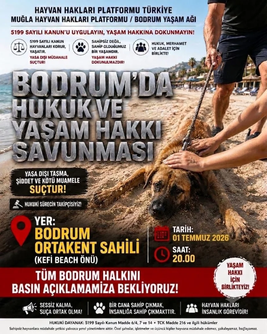 Ortakent Kefi Beach Önünde Yaşam Hakkı İçin Basın Açıklaması Çağrısı
