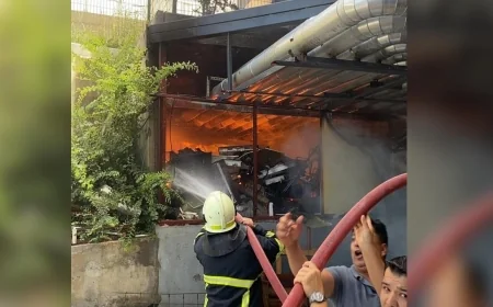 Hastanenin kazan ve jeneratör dairesinde yangın çıktı
