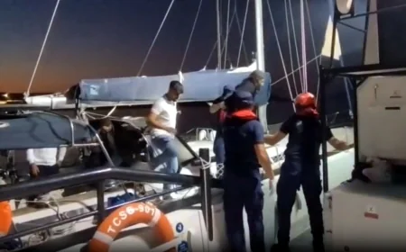Bodrum açıklarında yelkenli tekneye operasyon