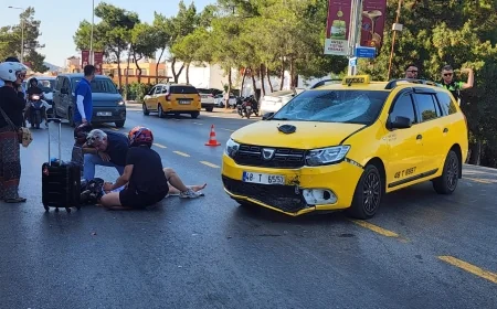 Torba’da Taksi ile Motosiklet Çarpıştı: İki Kişi Yaralandı