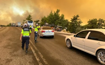 Orman Yangını Nedeniyle Muğla-Antalya Karayolu Trafiğe Kapatıldı