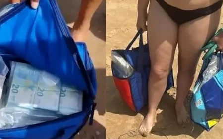 Turistler  yüzerken 700 bin euroya yakın nakit dolu çantalar buldu