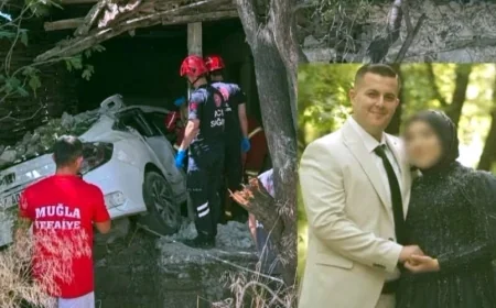 Otomobil eve çarptı nişanlı olan çiftten bir kişi yaşamını yitirdi