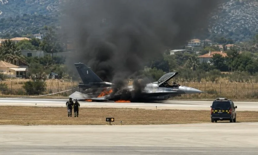 Yunan Savaş Uçağı- F-16’sı Motor Arızası Sonrası Turistik Adaya acil iniş yaptı