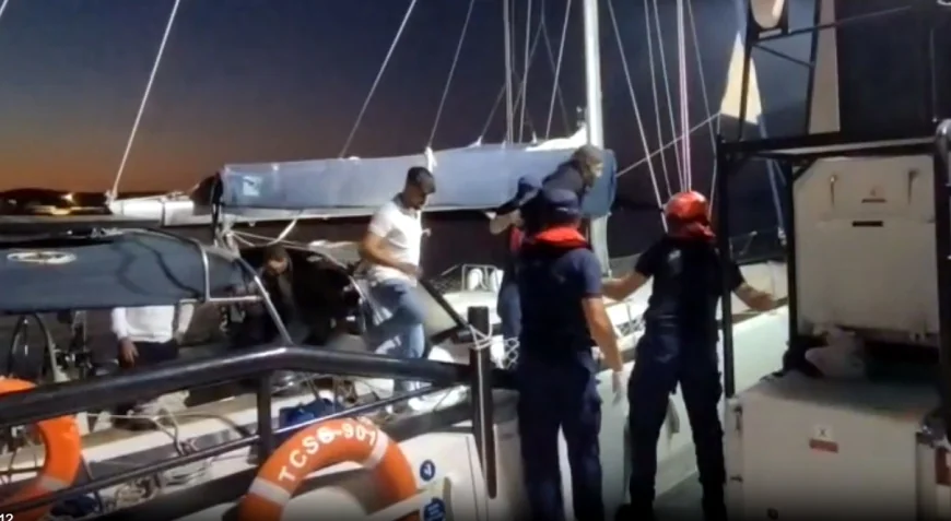 Bodrum açıklarında yelkenli tekneye operasyon