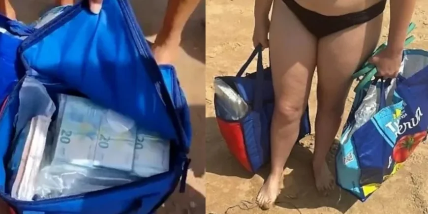 Turistler  yüzerken 700 bin euroya yakın nakit dolu çantalar buldu