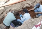 YOL KAZISI SIRASINDA MEZAR KAPAKLARI VE İSKELETLER BULUNDU
