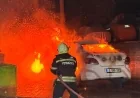 BODRUM’DA SEYİR HALİNDEKİ OTOMOBİL ALEV ALEV YANDI, ALMAN SÜRÜCÜ ÖLÜMDEN DÖNDÜ