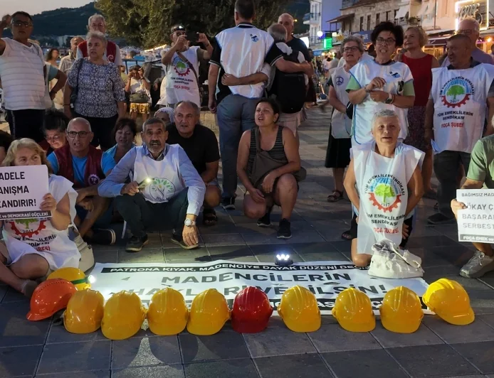 MADENCİLERE DESTEK TUTUKLANAN SENDİKACILARA ÖZGÜRLÜK EYLEMİ