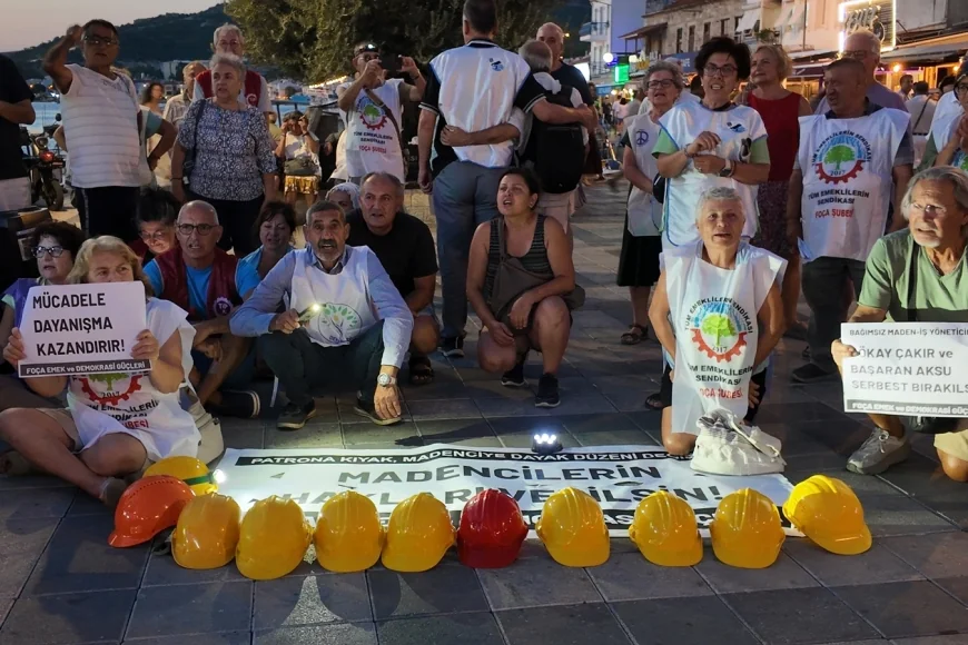 MADENCİLERE DESTEK TUTUKLANAN SENDİKACILARA ÖZGÜRLÜK EYLEMİ