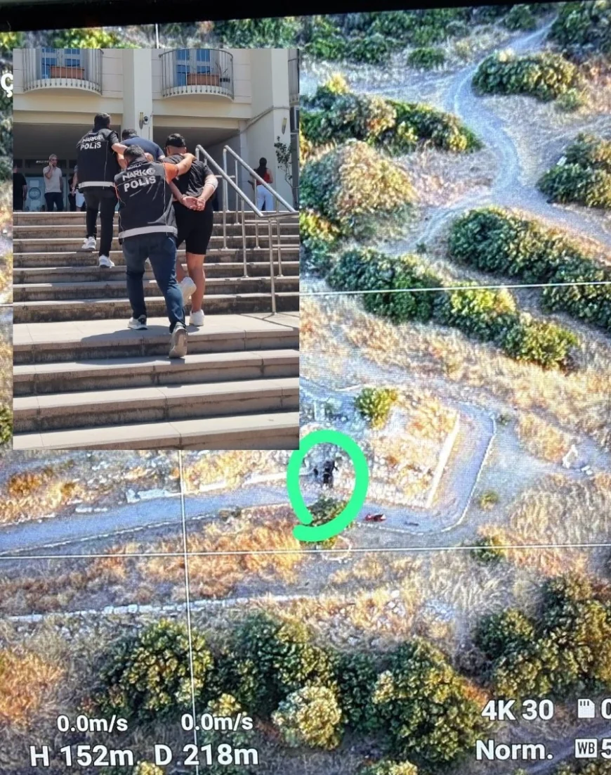 BODRUM’DA UYUŞTURUCU TACİRLERİ DRONLA TAKİP EDİLİP YAKALANDI