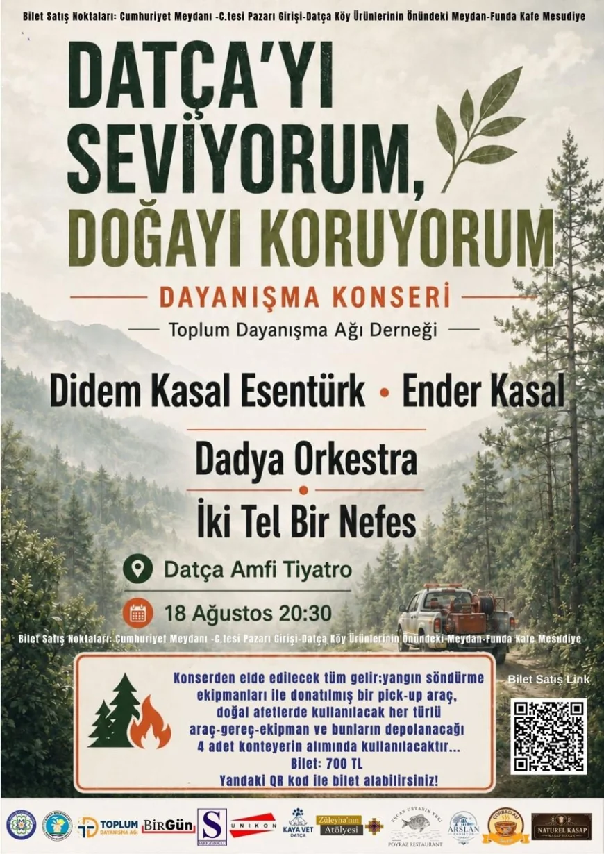 DATÇA, AFETLERE KARŞI DAYANIŞMAYLA GÜÇLENİYOR  Datça’nın yanan ormanları Bodrumlu sanatçıların desteği ve dayanışma ile yeşerecek