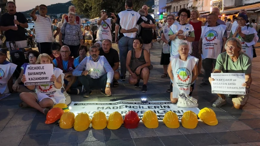 MADENCİLERE DESTEK TUTUKLANAN SENDİKACILARA ÖZGÜRLÜK EYLEMİ