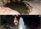 BODRUM TORBA'DA  İSALE HATTI KABUSU: AYNI YOLDA YİNE PATLADI, 20 METRELİK ÇUKUR OLUŞTU