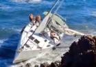 MOTORU ARIZALANAN YELKENLİ KAYALIKLARA SÜRÜKLENDİ, 4 ALMAN TURİST ÖLÜMDEN DÖNDÜ
