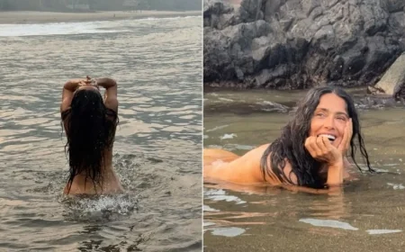 BODRUM TUTKUNU SALMA HAYEK 60 YAŞINI ÇIPLAK YÜZEREK KUTLADI